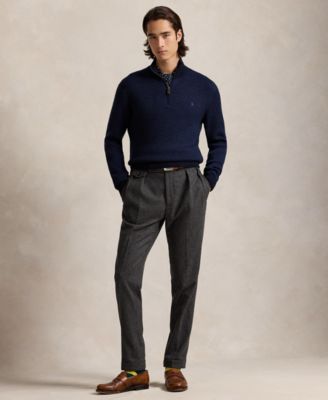 Men's Washable Wool Quarter-Zip Sweater