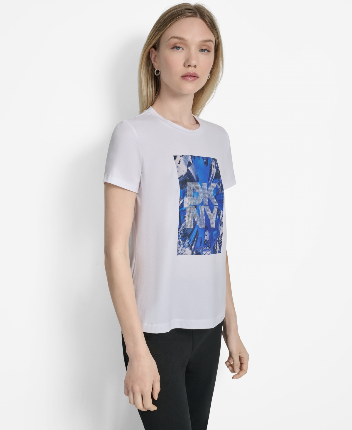 Dkny Skyscraper Graphic T-shirt In White