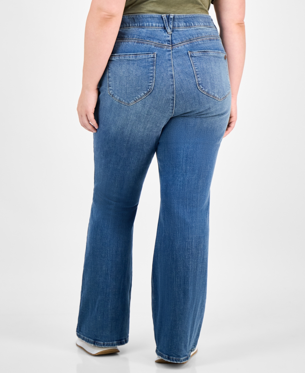 Democracy Trendy Plus "ab"solution High-rise Flared Jeans In Blue