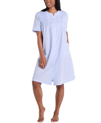 Miss Elaine - Women's Short-Sleeve Seersucker Robe