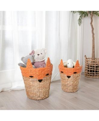 S/2 Round Unicorn Baskets, Natural