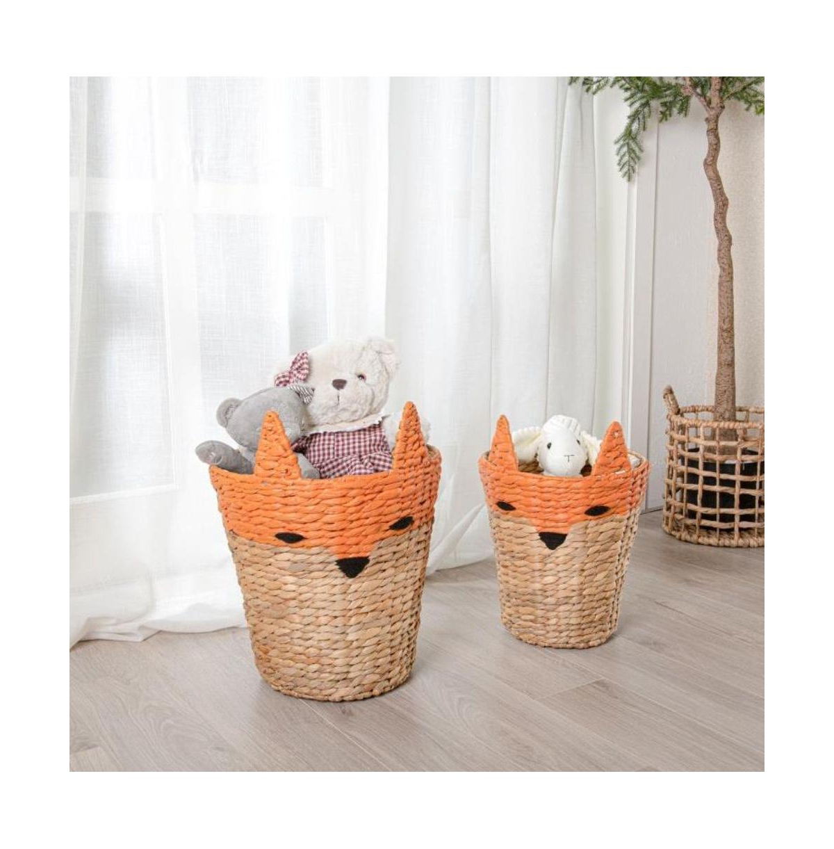 Home Outfitters S/2 Round Unicorn Baskets, Natural