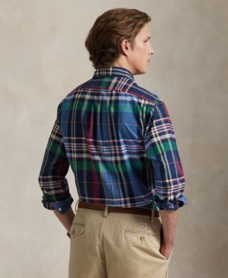 Men's Classic-Fit Plaid Oxford Shirt