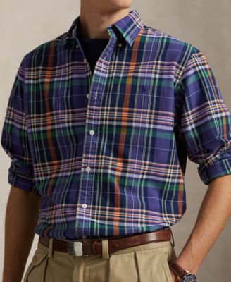 Men's Classic-Fit Plaid Oxford Shirt