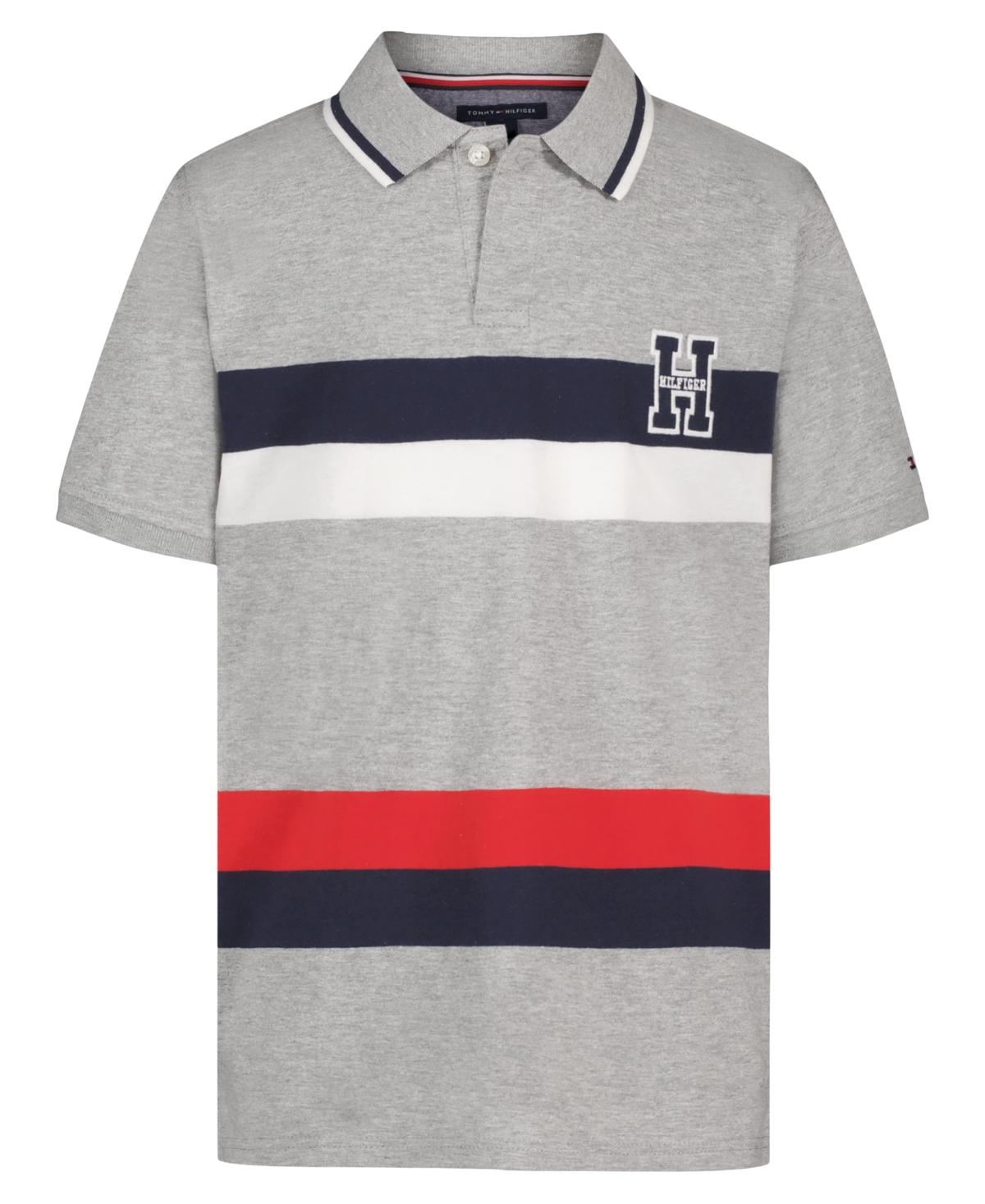 Tommy Hilfiger Big Boys Stretch Polo Shirt In Gray