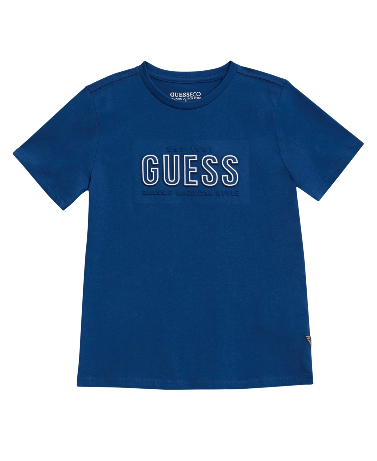 Guess Big Boys Short Sleeve Logo T-shirt In Blue