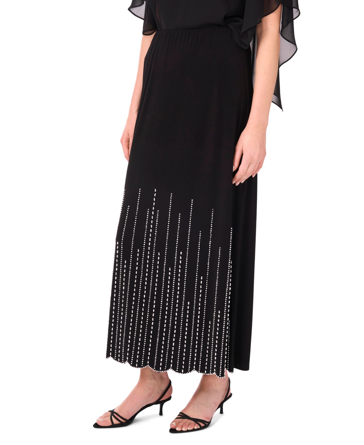 Msk Women's A-line Skirt In Black