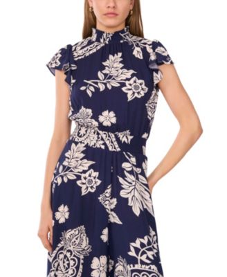 Petite Printed Sleeveless Wide-Leg Jumpsuit