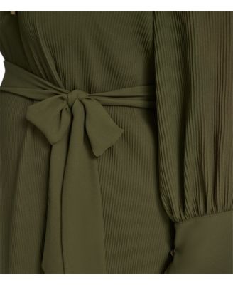 Plus Size Pleated Chiffon Dress