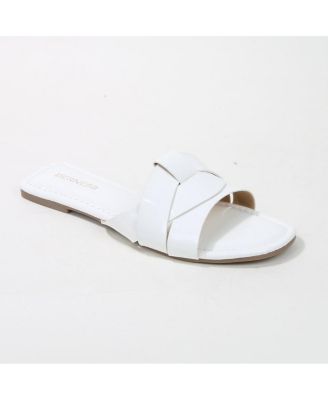 Topaz Patent Woven Slides