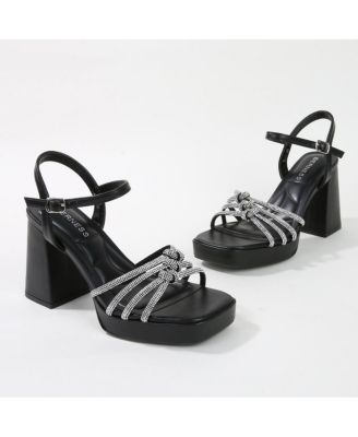 Amar Knotted Rhinestone Platform Heels