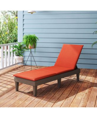 Patio Lounge Outdoor Recliner Chair with Cushion 3-Position Adjustable Backrest