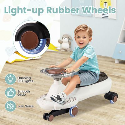 Wiggle Car with Hauling Rope Ride on Toy with Under-Seat Storage