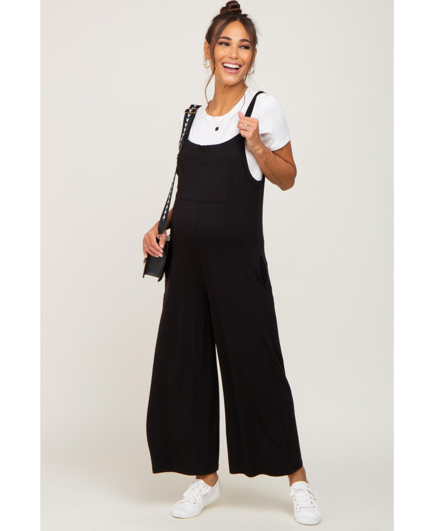 Женский комбинезон Pinkblush Black Sleeveless Pocketed Wide Leg Jumpsuit, цвет: Чёрный — фото 4