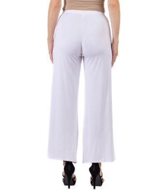 Petite Comfortable Solid Color Palazzo Wide Leg Pants