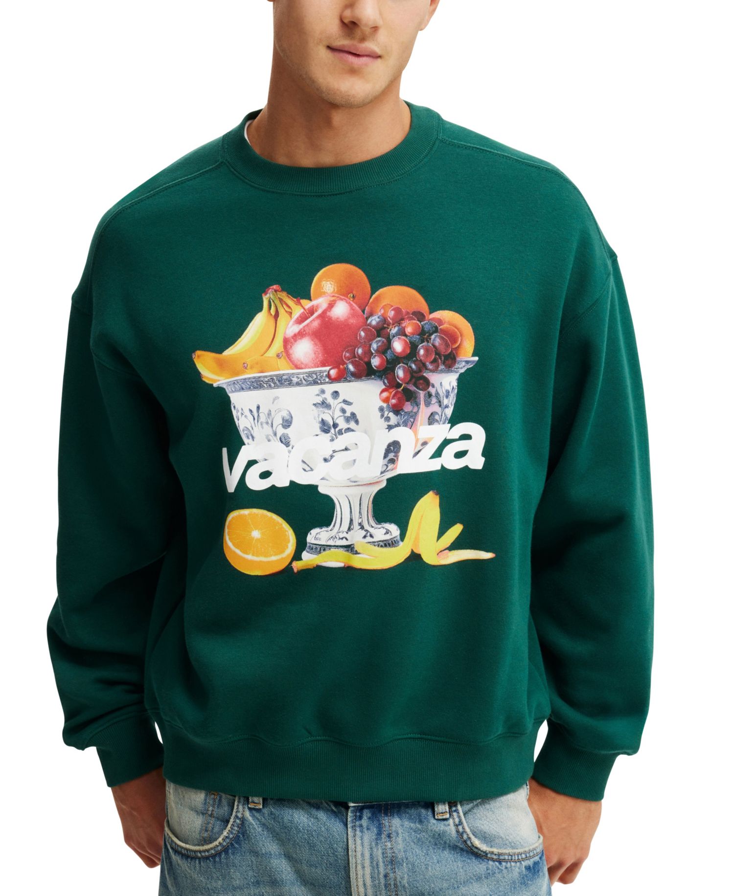 Men's Box Fit Graphic Crew Sweater