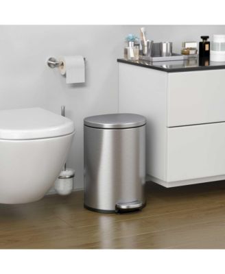 SoftStep Stainless Steel Semi-Round Step Trash Can with AbsorbX Odor Filter and Removable Inner Bucket