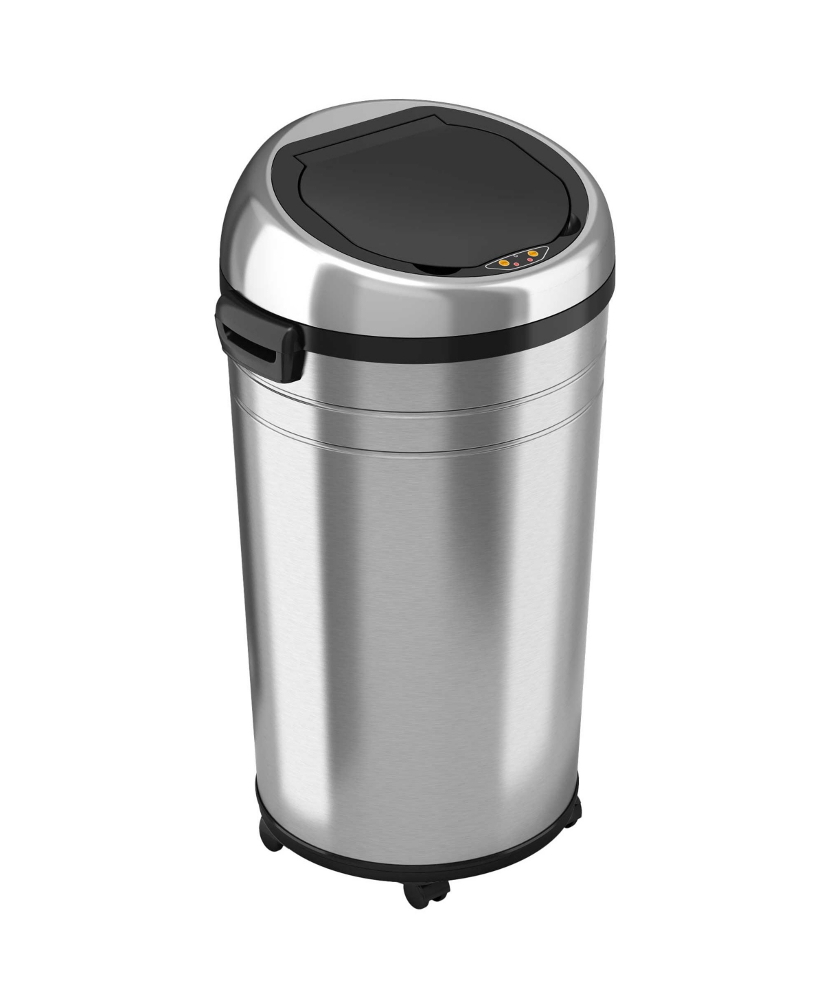 Stainless Steel Sensor Trash Can with Dual AbsorbX Odor Filters and Wheels, Silver - Stainless steel