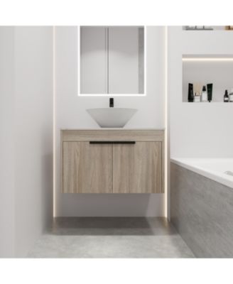 Streamdale 30" Modern Design Float Bathroom Vanity With Ceramic Basin Set