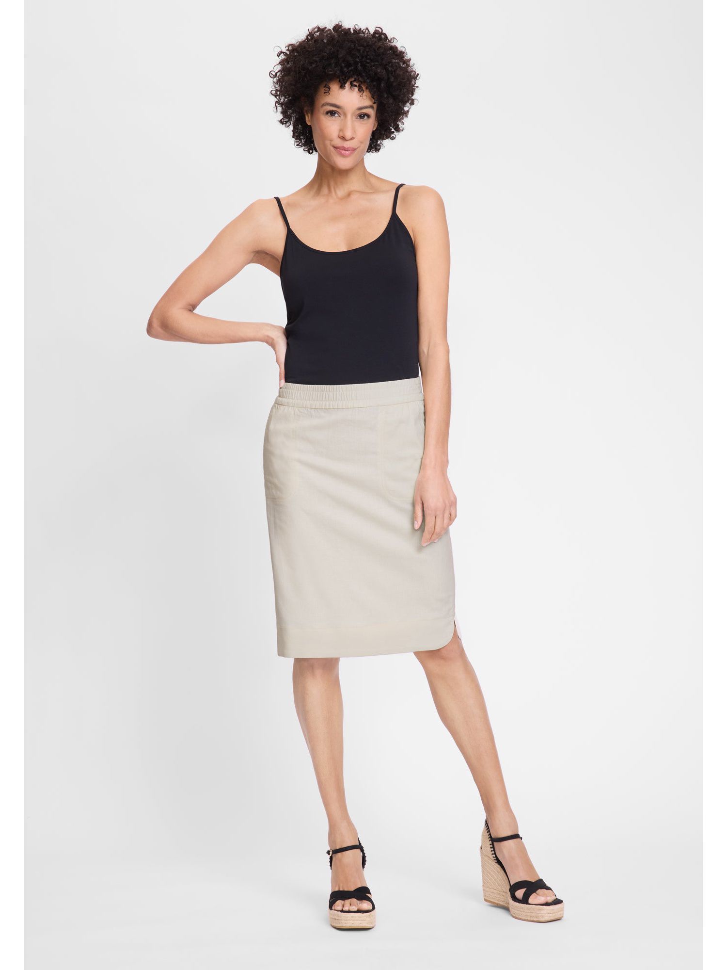 Women's Linen Blend Pull-On Skirt