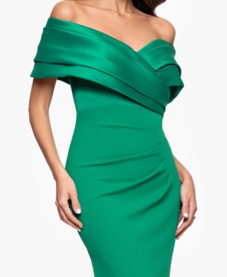 Women's Off-The-Shoulder Colorblocked Gown
