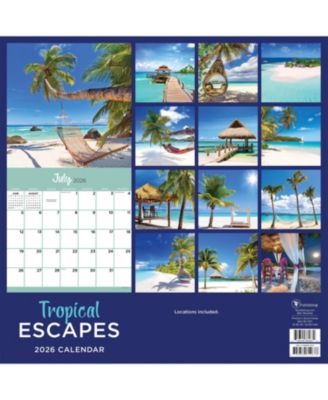 2026 Tropical Escapes Wall Calendar