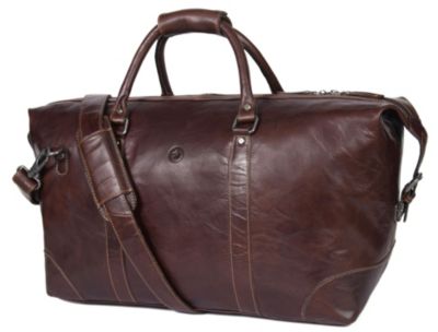 Full-Grain Leather Travel Duffle Bag with Shoulder Strap, Spacious Interior, and Vintage-Inspired Design – Ideal for Weekend Getaways, Business Trips, or Cabin Retreats