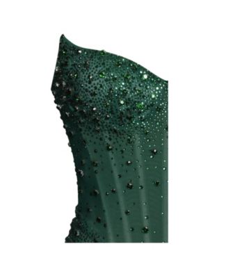 Women's Fatima Green Crystal Sleeveless Corset Mermaid Maxi Dress