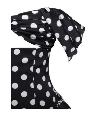 Women's Umika Black Polka Dots Bubble Hem Mini Dress