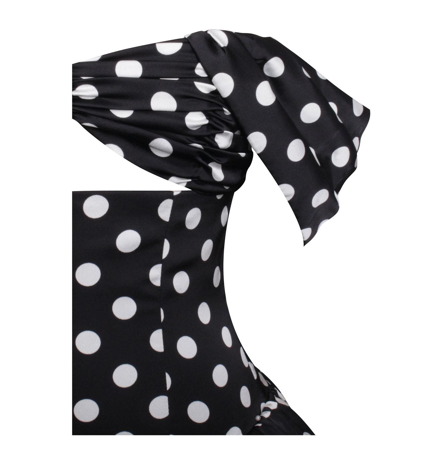Women's Umika Black Polka Dots Bubble Hem Mini Dress