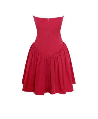 Women's Sacha Red Lace Drop Waist Corset Puffy Mini Dress