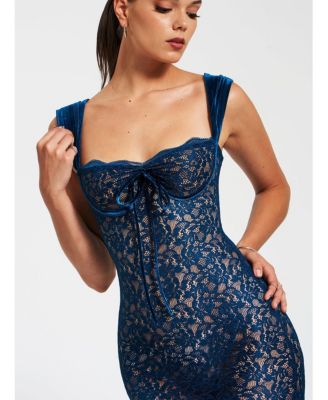 Women's Veronica Teal Lace Maxi Dress