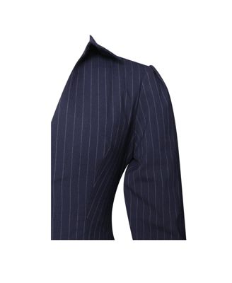 Women's Xabrina Navyblue Pinstripe Long Sleeve Shirt Mini Dress