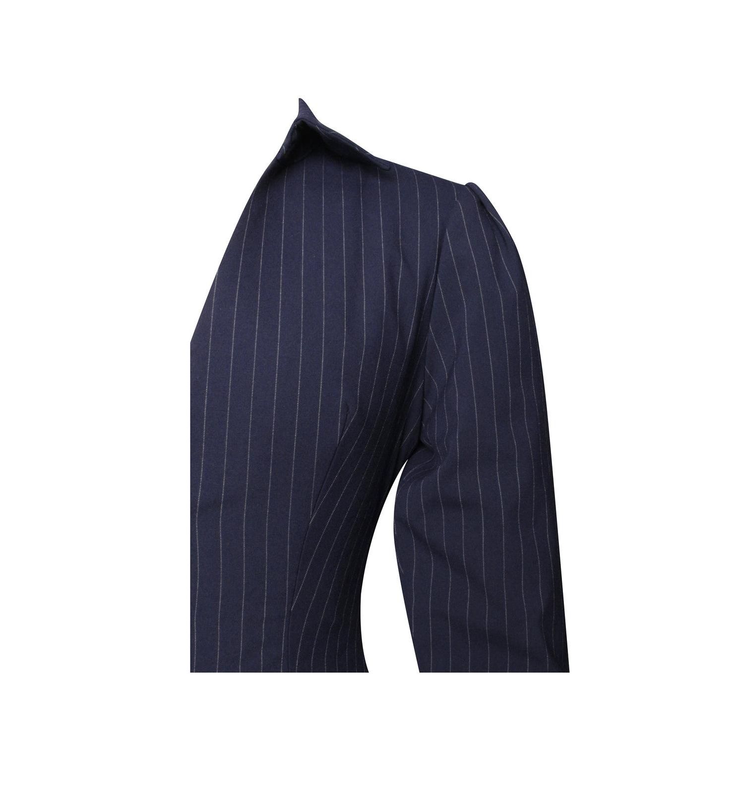 Women's Xabrina Navyblue Pinstripe Long Sleeve Shirt Mini Dress