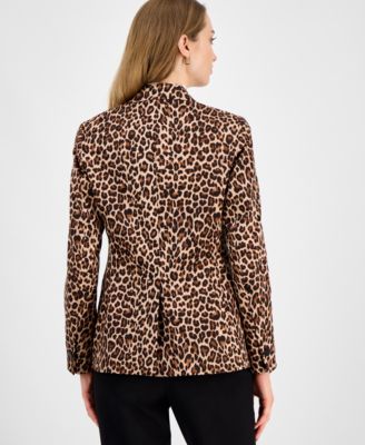 Women's Animal-Print One-Button Blazer