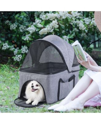 DetBINGOPAW 3 in 1 Dog Stroller with Detachable Carrier 4 Wheels Pet Travel Strolling Cart