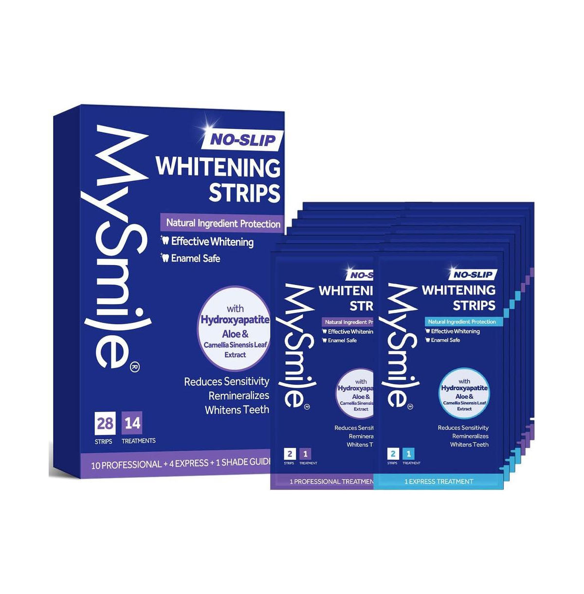 MySmile Teeth Whitening Strips, Hydroxyapatite-Infuse Strips, Non-Sensitive Teeth Whitening with Natural Ingredients, Enamel-Safe