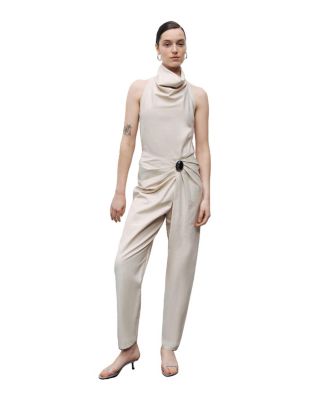 Women's Asymmetrical Draped Detail Pants