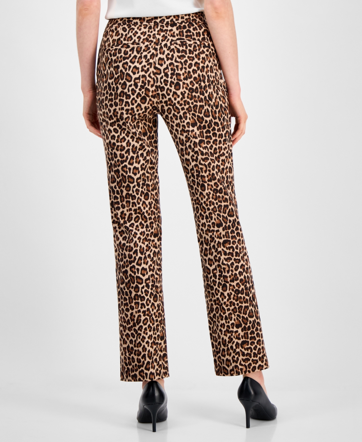 Anne Klein Women's Animal-print Bootcut Pants In Multi
