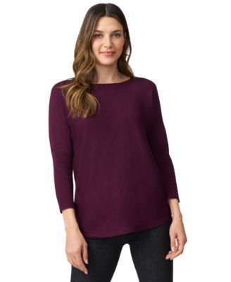 Petite Diamond-Knit Dolman-Sleeve Sweater