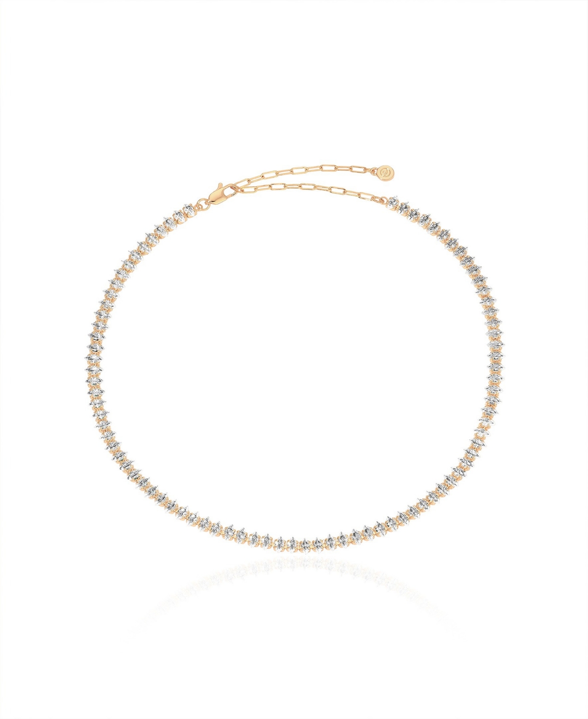 18K Gold Marquise Cubic Zirconia Necklace - Gold