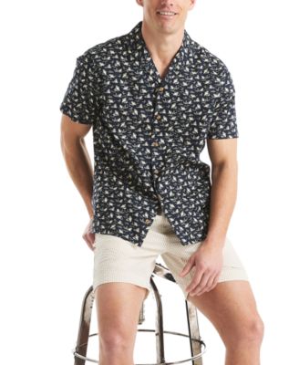 JAWS x Men's Classic-Fit Printed Button-Down Camp Shirt