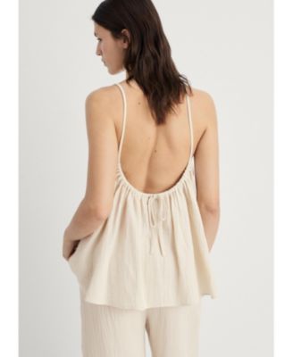 Women's Plain Cotton Spaghetti Strap Pajama Top