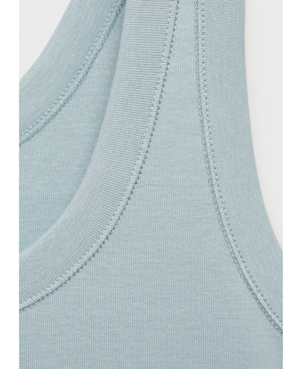 Mango Scoop Neck Cotton Tank In Blue