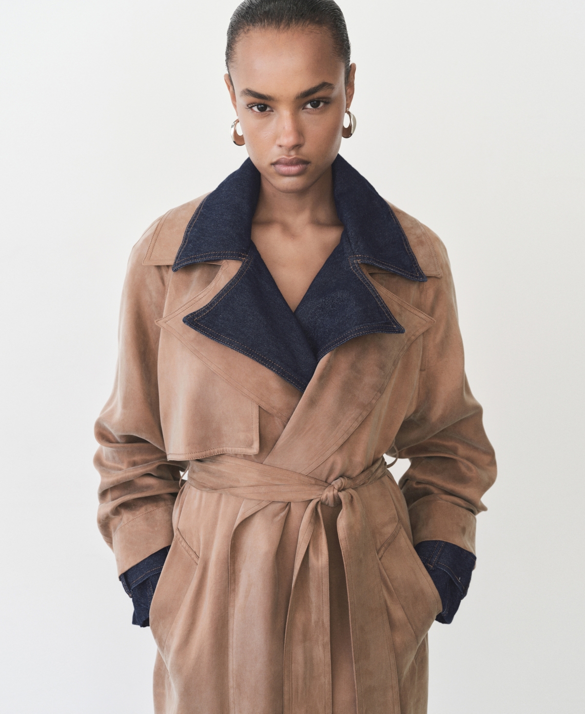 Women's Belt Lyocell Trench Coat - Copper