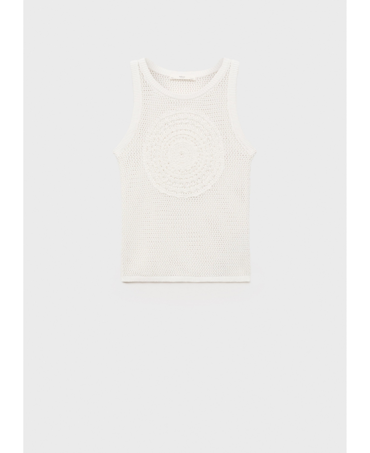 Mango Crochet Tank In White