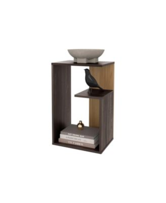 Vega Side Table in Melamine with Open Storage