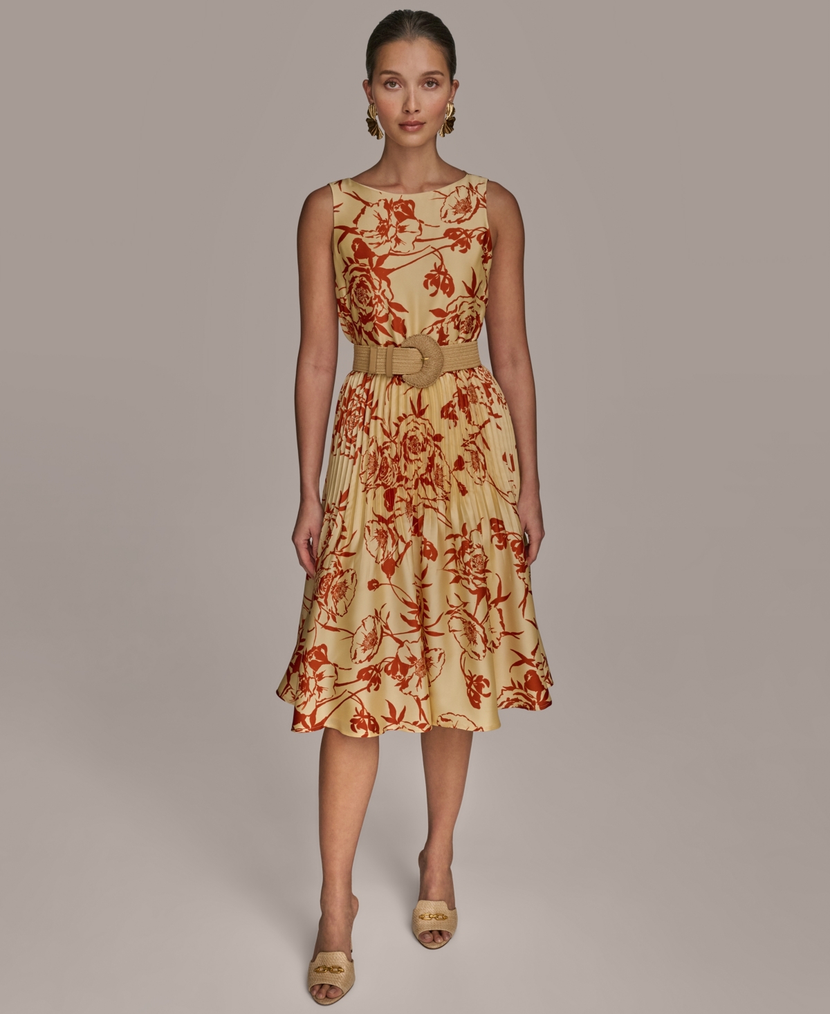 Donna Karan Women's Belted A-line Dress