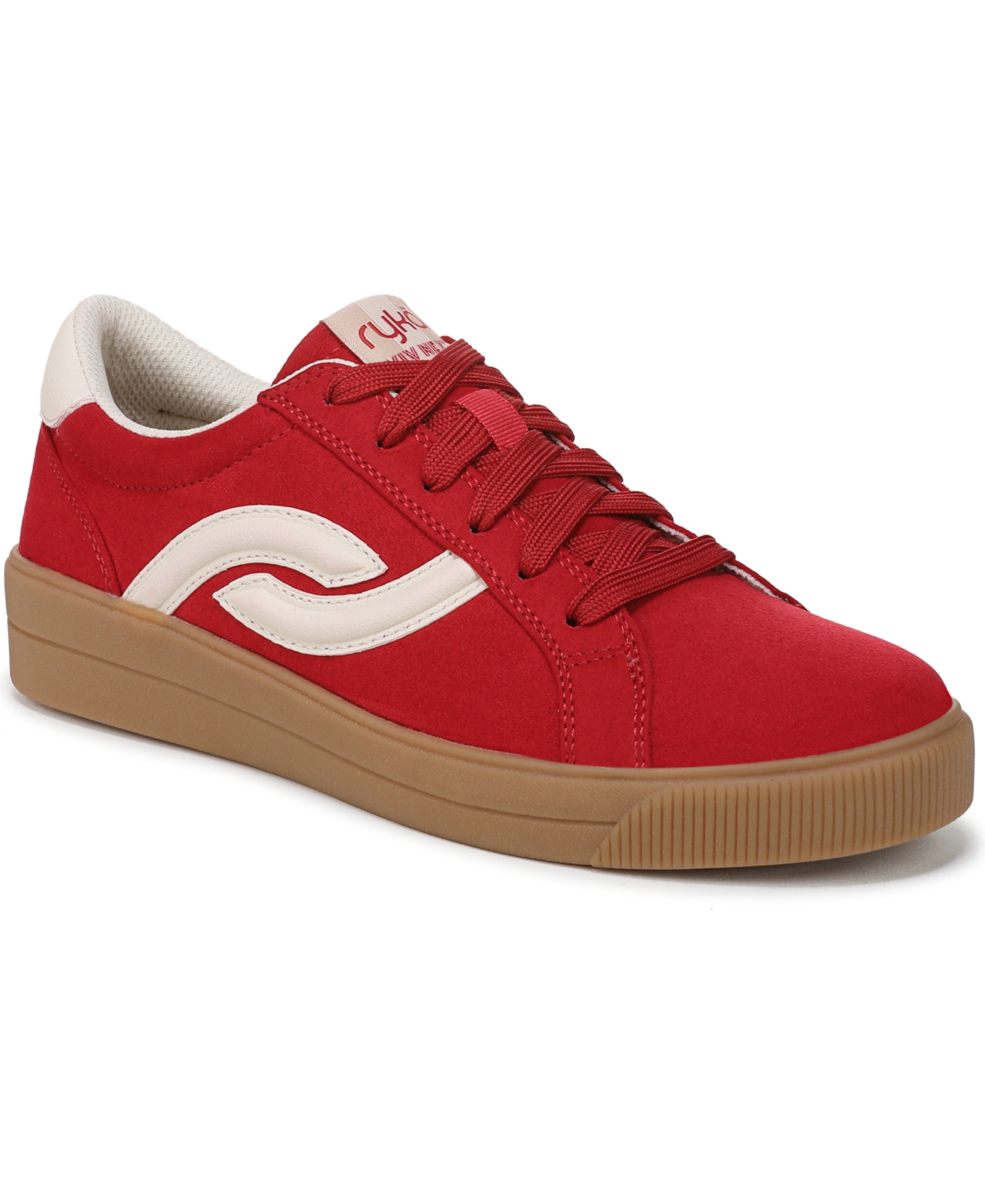 Ryka Women's Viv Next Court Lace Up Inspired Sneakers - Salsa Red Microsuede