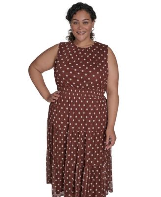 Plus Size Jewel-Neck Sleeveless Midi Dress